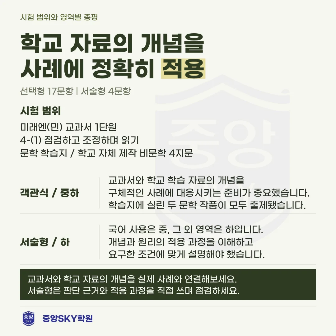 오성중 국어 2026년 2학년 2학기 중간고사 분석