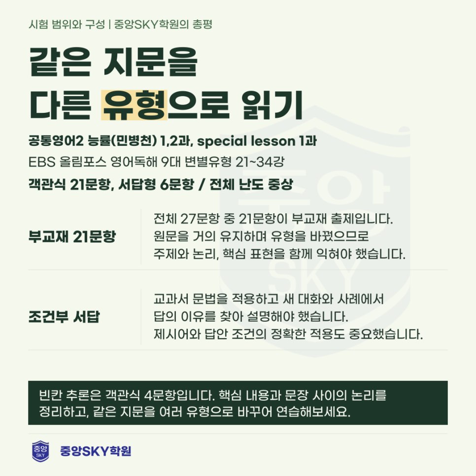 혜화여고 영어 2026년 1학년 2학기 중간고사 분석과 기말 대비